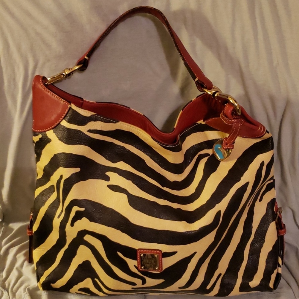 Large dooney and bourke zebra hobo